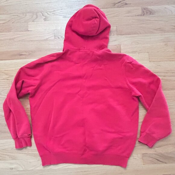 Polo Ralph Lauren Hoodie Sweatshirt Mens Large Red Distressed Faded Damaged - Picture 2 of 14